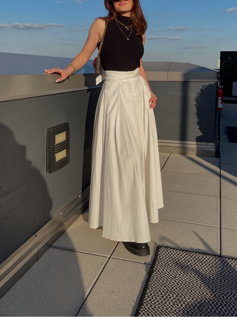 MARE MARE X Anthropologie White A-Line Maxi Wrap Skirt